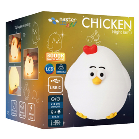 LED Kinder Tisch Schreibtisch Nachtlicht 1W 17lm 3000K Warm 360° Weiß Huhn Masterled