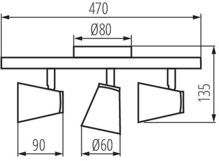 ENALI Deckenleuchte 3xGU10Weiß 47cm Kanlux
