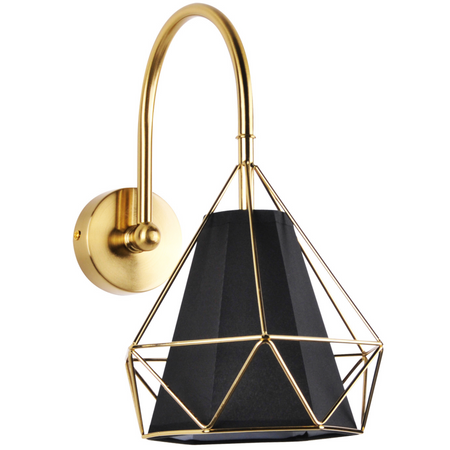 HIRA Wandleuchte 1xE27 Schwarz Gold GOLDLUX (Polux)