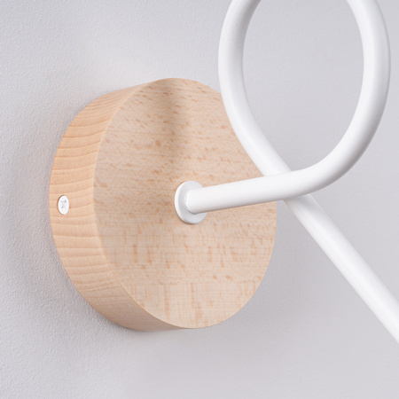 Wandleuchte E27 Naturholz Weiß Ember Peach Puff SL.1473 Sollux