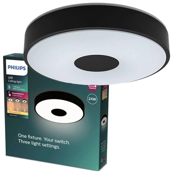 LED Plafond Deckenleuchte 24W 2700lm 2700K SceneSwitch Schwarz Coiner Philips