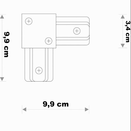 Winkel-Eckverbinder für Dreiphasen-Sammelschienen weiß