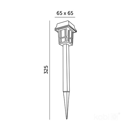 Solar Garten Pole Outdoor Stehend LED 6500K Kalt IP44 Schwarz Fusion Kobi