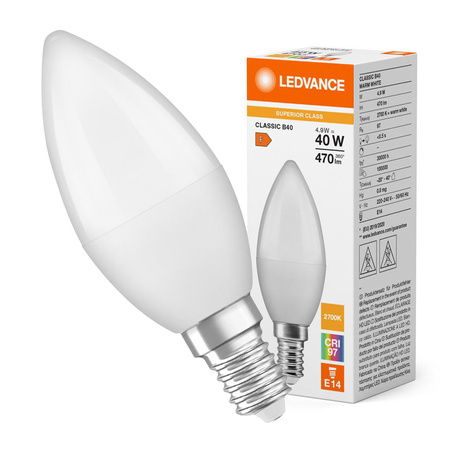 LED Lampen B37 E14 4.9W = 40W 470lm 2700K Warmweiß LEDVANCE