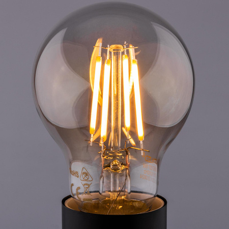 Lampen E27, Glühbirne A60 6W = 50W 660lm 2200K warm 360° Smokey Glühfaden LUMILED