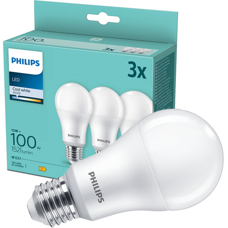 3x LED Lampe E27 A67 13W = 100W 1521lm 4000K Neutral PHILIPS