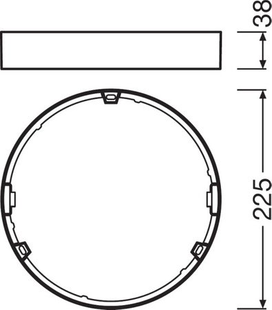 Rahmen zur Aufbaumontage von DOWNLIGHT Slim DN210 LEDVANCE Leuchten