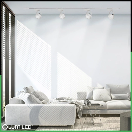 1.5m Stromschiene + 3x Schienenstrahler GU10 AR111 Weiß VICTUS LUMILED