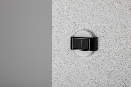 Set mit 2x Solar Garten Lampe LED Fassade Wandlampe Top Down Kreisförmige Leuchte