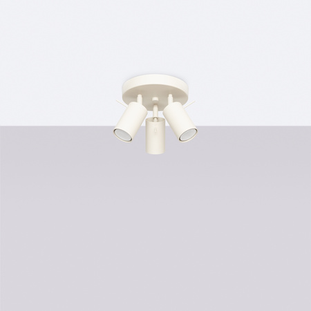 Plafond Tuba Spot Deckenleuchte 3x GU10 Beige Ring Bittersweet Shimmer SL.1497 Sollux