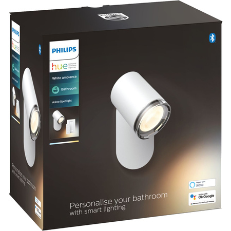 Badezimmer Spot LED-Wandleuchte Spot Adore Weiß 5W IP44 CCT PHILIPS HUE Bluetooth + Dimmschalter