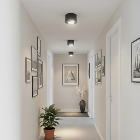 Halogen-Aufbauleuchte GU10, Aufbauspot 50mm beweglich Runde Schwarz AMAT-S LUMILED