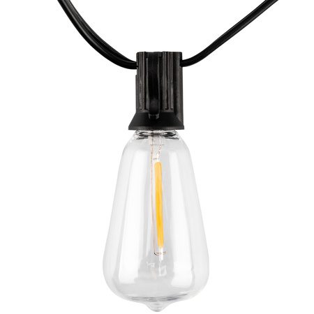 Solar Garten Girlande 40x LED Dekobirnen 14,5m 2700K Warm + PYRIS LUMILED Fernbedienung