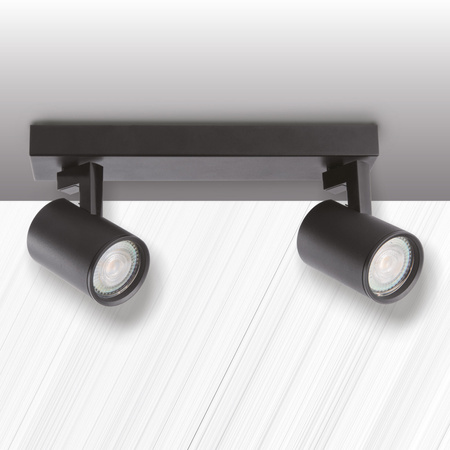 Wand- & Deckenstrahler 2x GU10 Schwarz LYNX Sanico Goldlux