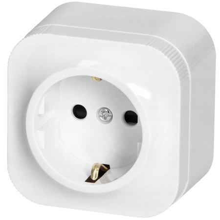 Aufputz-Einzelsteckdose Schuko 2P+Z Weiß TODO ORNO