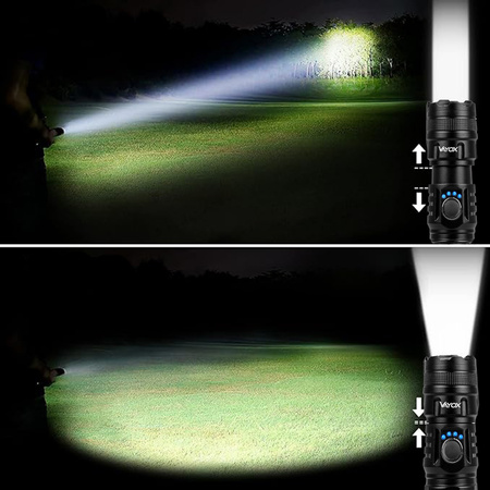 Wiederaufladbare taktische LED-Taschenlampe 600lm 10W Leistungsstarke ZOOM POWERBANK VA0179 VAYOX