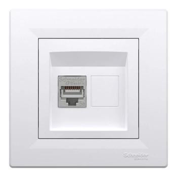 RJ45 Cat. 5e STP Computerbuchse mit Rahmen Weiß SCHNEIDER ASFORA