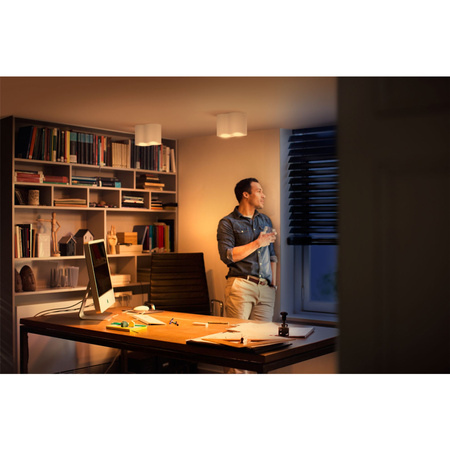 LED Spot Pillar Weiß 2x5W CCT PHILIPS HUE Bluetooth Zigbee Deckenleuchte + Dimmschalter