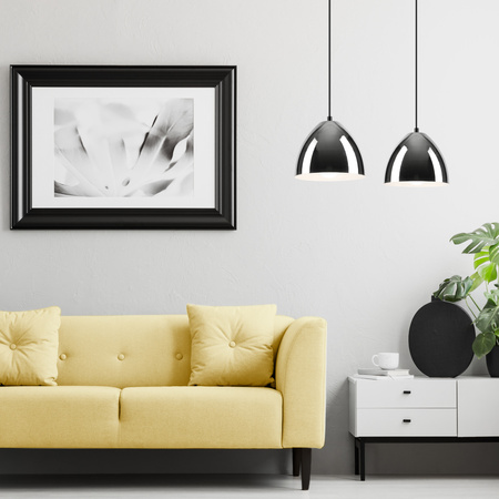 MIA Decke Pendelleuchte 2xE27 Schwarz Chrom LM-2.130 Lamkur