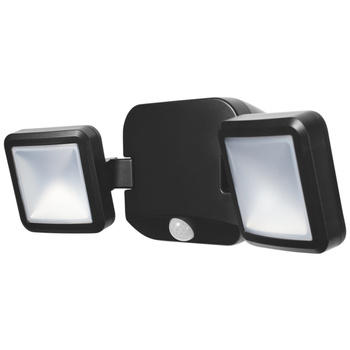 LED-Flutlicht 10W 480lm 4000K IP54 Schwarz mit Bewegungsmelder LEDVANCE SPOTLIGHT Batteriebetrieb Twin