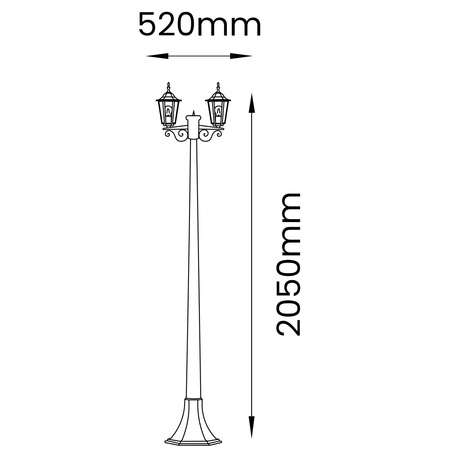 Gartenleuchte E27, Dekorative Außenlaterne 200cm BELLIS LUMILED
