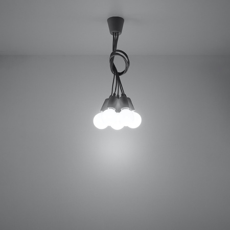 DIEGO LED-Deckenleuchte 5xE27 Grau SOLLUX