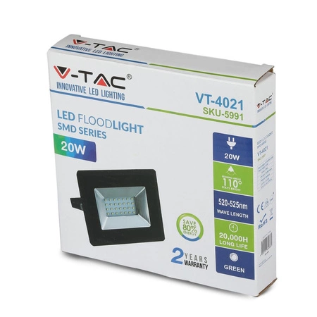 LED Fluter 20W 1700lm IP65 Schwarzgrünes Licht SMD VT-4021-C V-TAC
