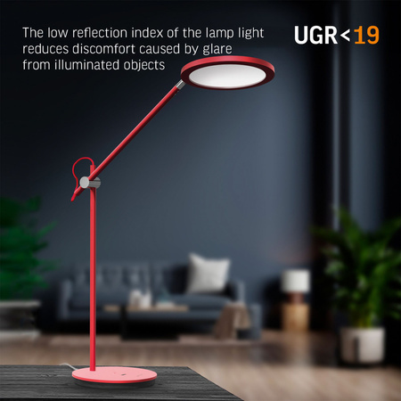 VIDEX LED-Schreibtischlampe dimmbar 20W 4100K Rot