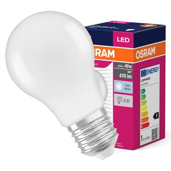 LED-Lampe E27 A60 4.9W = 40W 470lm 4000K Neutral 200° OSRAM