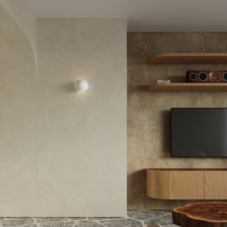 LED GLOBE E27 Wandleuchte halbrund lackiert weiß glänzend SOLLUX