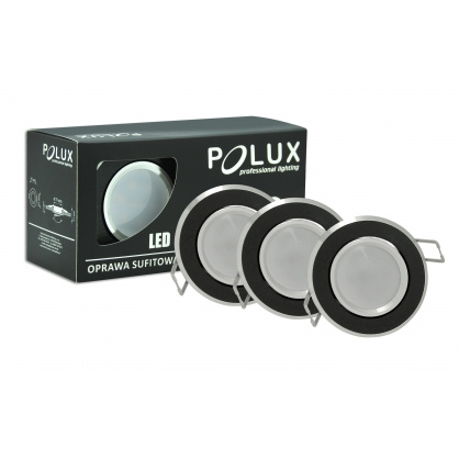 3x SUN OLAL GOLDLUX (Polux) bewegliche Deckeneinbauleuchte, schwarzes Aluminium + GU10 3,5W LED Lampen