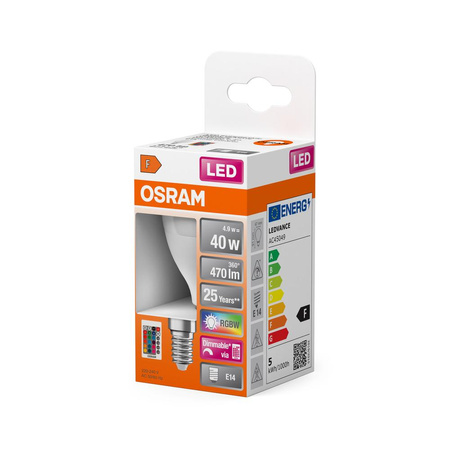 LED-Lampe E14 P45 5,5W = 40W 470lm RGBW 200° OSRAM Star + Pilot