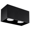 Anbauleuchte QUAD MAXI 2xGU10 Rechteckig Minimalistisch Schwarz SOLLUX