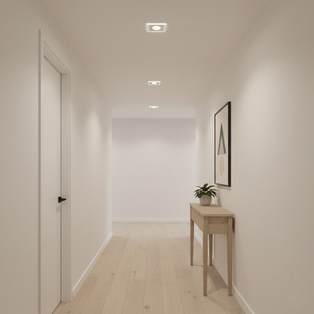 Einbaustrahler Fest GU10, MR15 Quadrat Glas ARIEL + LED GU10 6W 120° 3000K LUMILED