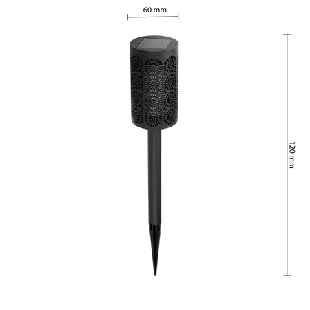 Solar-Gartenlampe LED-Fahrtaschenlampe 39cm IP44 Dämmerungssensor