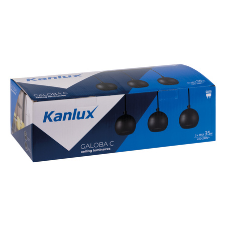 GALOBA Hängeleuchte 3xGU10 PAR16 35W Schwarz KANLUX