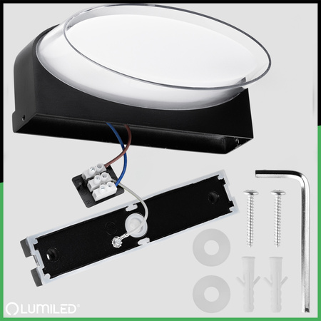 LED-Außenwandleuchte 5W, Fassadenleuchte IP54 4000K warm Schwarz SELVIA LUMILED