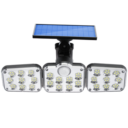 Solar-Flutlichtlampe 138x LED 10W 480lm Kalt IP65 Bewegungssensor + Fernbedienung