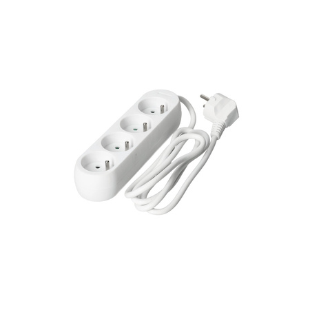 Verlängerungskabel Stecker 4 x geerdete Steckdose Steckdosenleiste 1.5m Weiß Linea Kobi