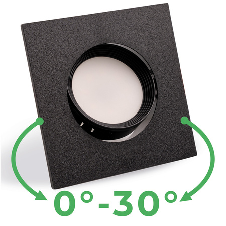 Einbaustrahler GU10, MR16 Einbauspot HALOGEN Quadrat beweglich Schwarz VENTUS LUMILED