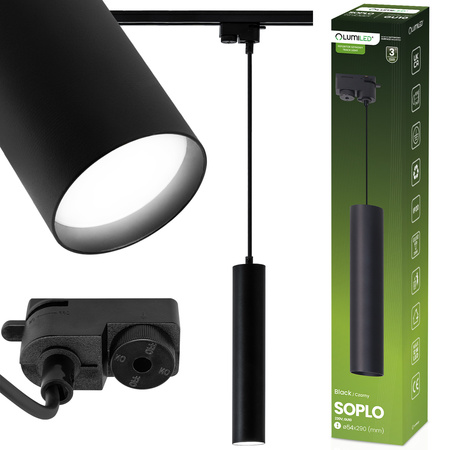 Hängelampe 29cm Reflektor GU10 LED SOPLO Schwarz LUMILED