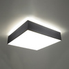LED-Deckenleuchte Deckenaufbauleuchten HORUS 4xE27 Quadratische Leuchte 55cm Grau SOLLUX