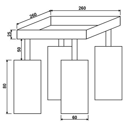 Reflektor-Deckenleuchte 4xGU10 QUANTUS Weiß