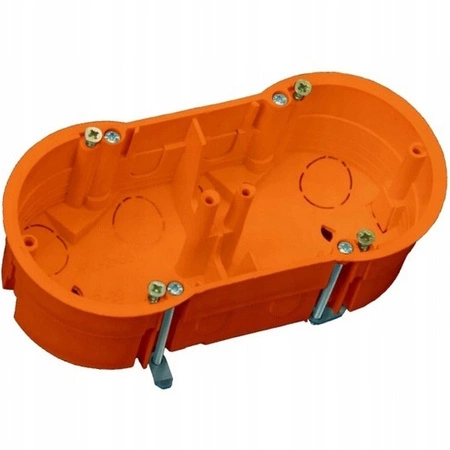 Tiefer Elektroinstallationskasten für Gipskartonplatten 2x60 mit PAWBOL-Schrauben