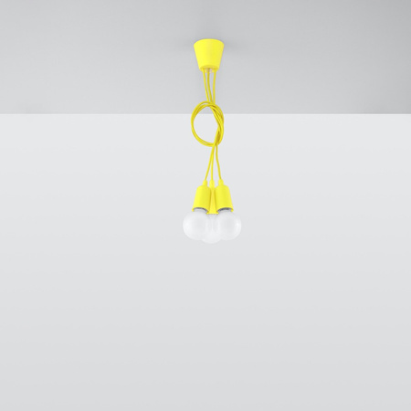 DIEGO LED Pendel-Deckenleuchte 3xE27 Ausleger Gelb SOLLUX