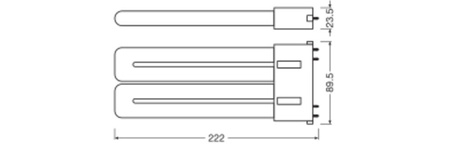 LED einseitige Leuchtstofflampe 2G10 20W = 36W 2500lm 4000K Neutral 130° DULUX LED F EM & AC Osram