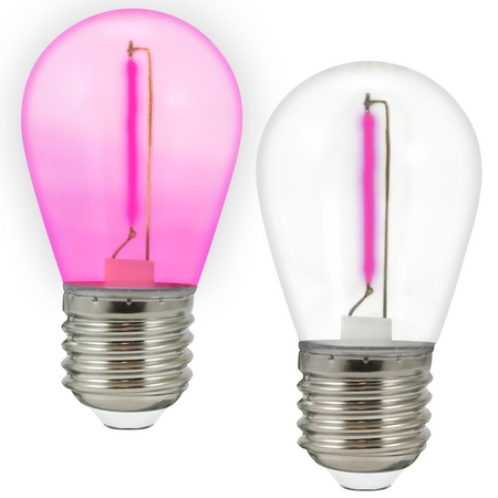 LED Birne E27 FILAMENT 0,3W Rosa für PARTY GOLDLUxGirland (Polux) 2 SET.