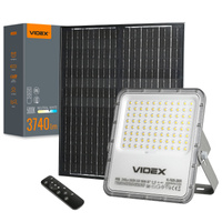 LED-Flutlicht Solar 35W 3740lm 5000K Neutral 90° 9.6V IP65 IK07 Aufputz Grau VIDEX