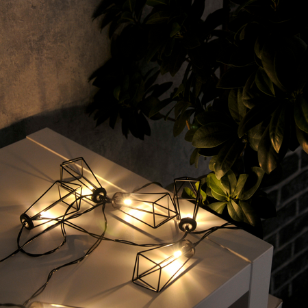 LED-Gartengirlande Batterie 2,1m 2xAA ALBORG Schwarz GOLDLUX (Polux)