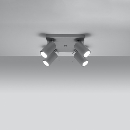 RING Deckenleuchte 4xGU10 Reflektor Halogen Leuchte Beweglich Grau SOLLUX